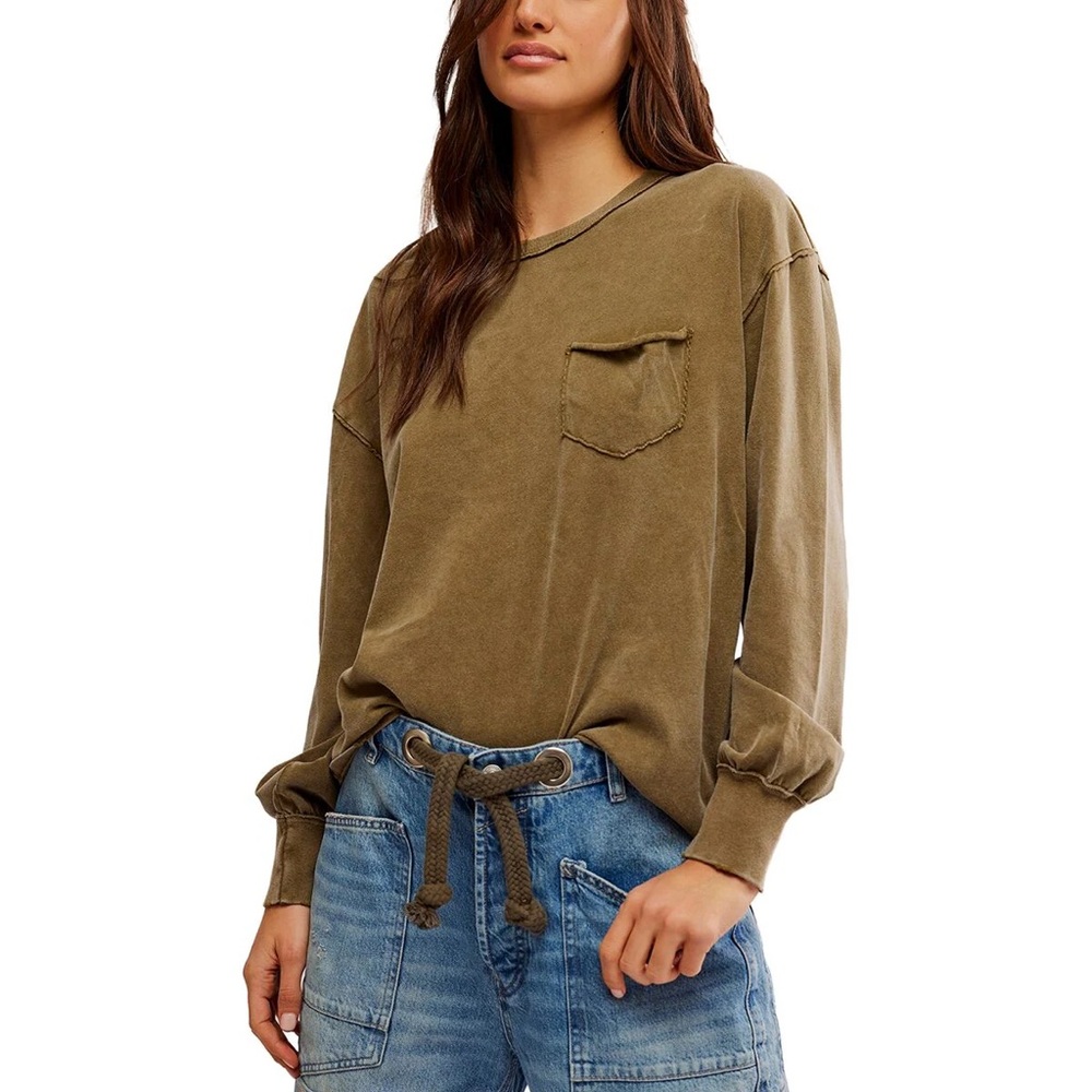 Free People We The Free Fade Into You Tee Military Olive